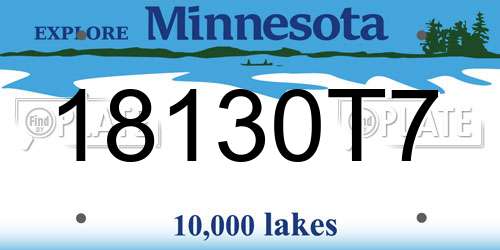 18130T7 Minnesota License Plate