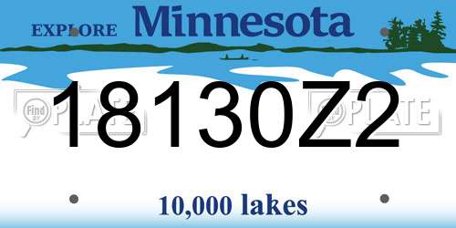 18130Z2 Minnesota License Plate