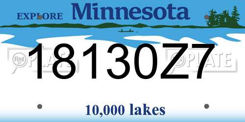 18130Z7 Minnesota License Plate