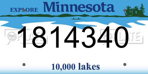 1814340 Minnesota License Plate