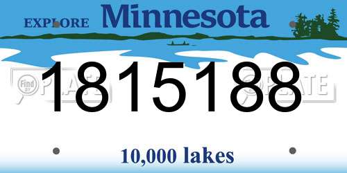 1815188 Minnesota License Plate