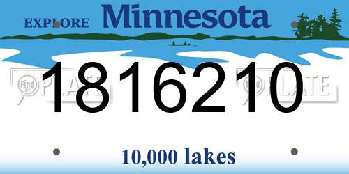 1816210 Minnesota License Plate