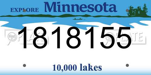 1818155 Minnesota License Plate