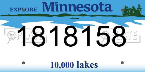 1818158 Minnesota License Plate