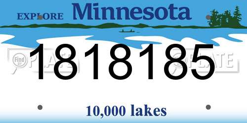 1818185 Minnesota License Plate
