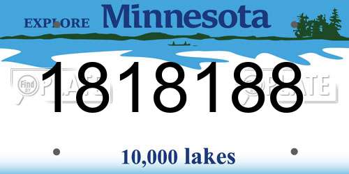 1818188 Minnesota License Plate