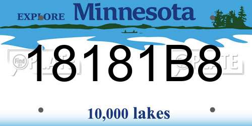 18181B8 Minnesota License Plate