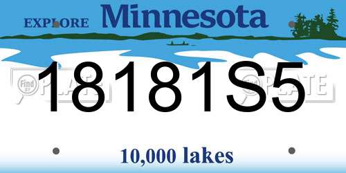 18181S5 Minnesota License Plate