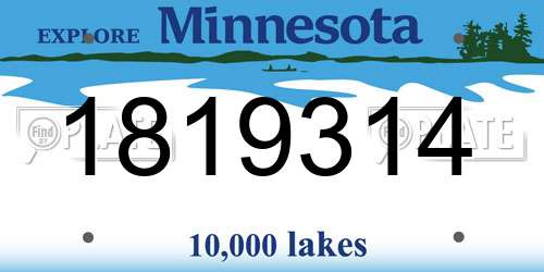 1819314 Minnesota License Plate