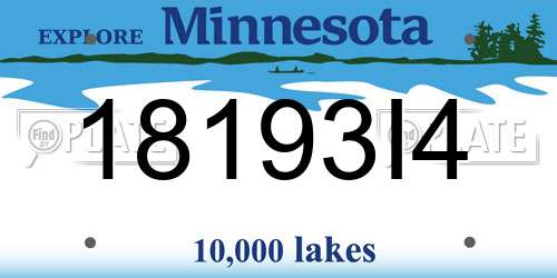 18193I4 Minnesota License Plate