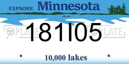 181I05 Minnesota License Plate