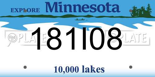 181I08 Minnesota License Plate