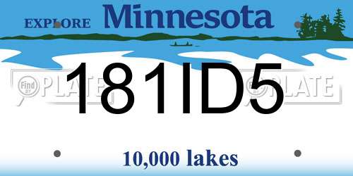 181ID5 Minnesota License Plate