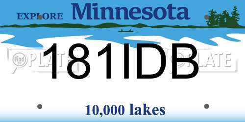 181IDB Minnesota License Plate