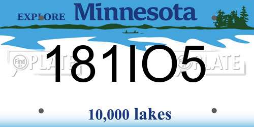 181IO5 Minnesota License Plate