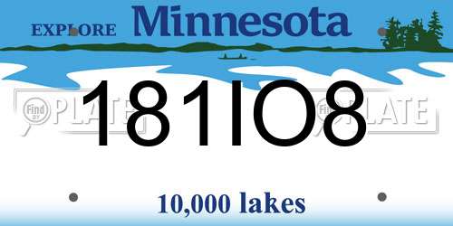 181IO8 Minnesota License Plate