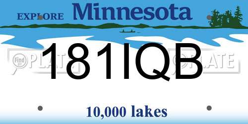 181IQB Minnesota License Plate