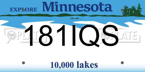 181IQS Minnesota License Plate