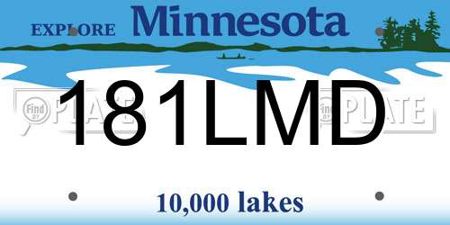 181LMD Minnesota License Plate