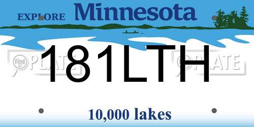181LTH Minnesota License Plate