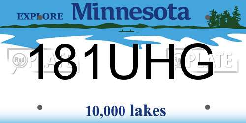 181UHG Minnesota License Plate