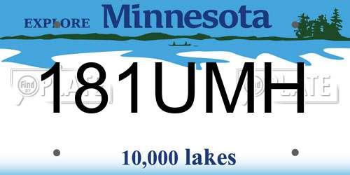 181UMH Minnesota License Plate