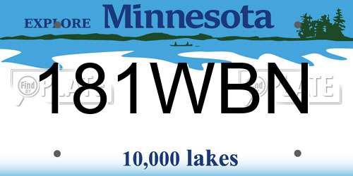 181WBN Minnesota License Plate