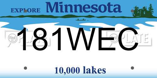 181WEC Minnesota License Plate