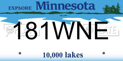 181WNE Minnesota License Plate