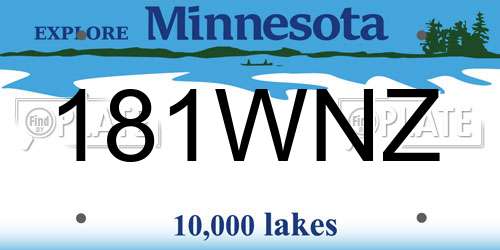 181WNZ Minnesota License Plate