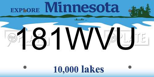 181WVU Minnesota License Plate