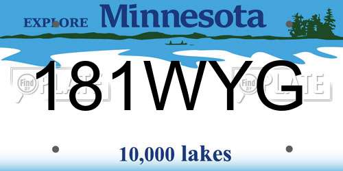 181WYG Minnesota License Plate