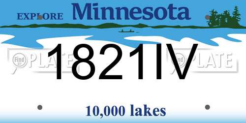 1821IV Minnesota License Plate