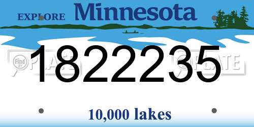1822235 Minnesota License Plate