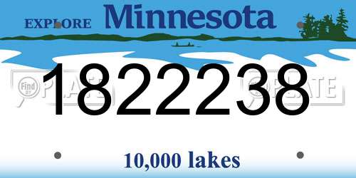 1822238 Minnesota License Plate
