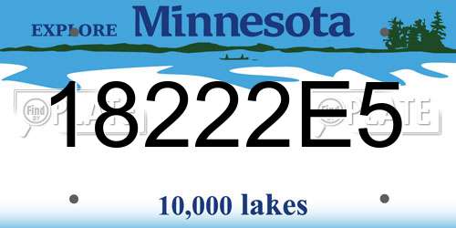 18222E5 Minnesota License Plate