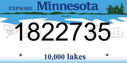 1822735 Minnesota License Plate