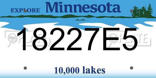 18227E5 Minnesota License Plate
