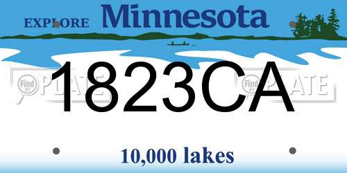 1823CA Minnesota License Plate
