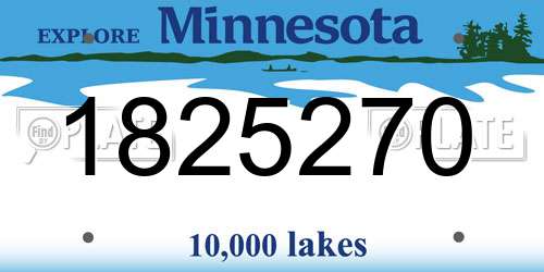 1825270 Minnesota License Plate