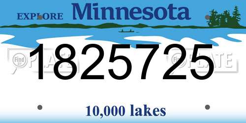1825725 Minnesota License Plate
