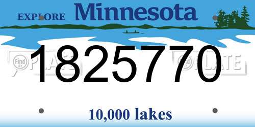 1825770 Minnesota License Plate