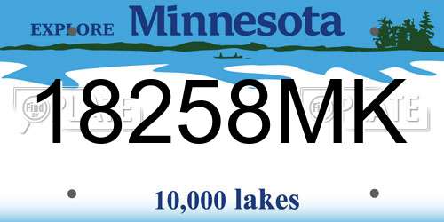 18258MK Minnesota License Plate