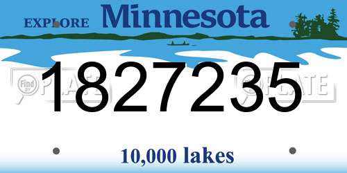 1827235 Minnesota License Plate