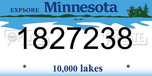 1827238 Minnesota License Plate