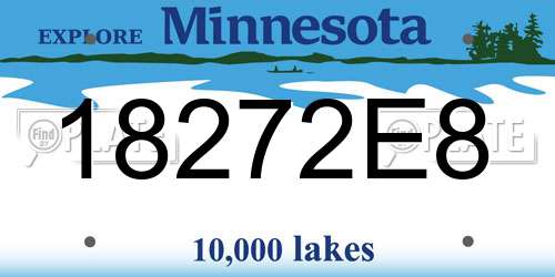 18272E8 Minnesota License Plate