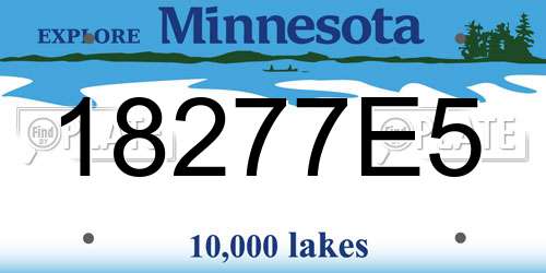 18277E5 Minnesota License Plate