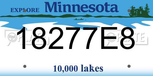 18277E8 Minnesota License Plate