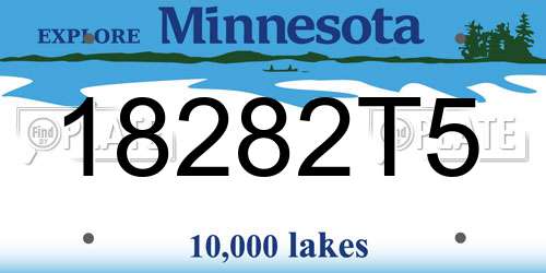 18282T5 Minnesota License Plate