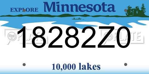 18282Z0 Minnesota License Plate